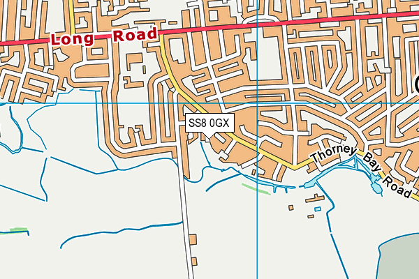 SS8 0GX map - OS VectorMap District (Ordnance Survey) SS8 0GX map - OS VectorMap District (Ordnance Survey)