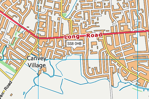 SS8 0HB map - OS VectorMap District (Ordnance Survey) SS8 0HB map - OS VectorMap District (Ordnance Survey)
