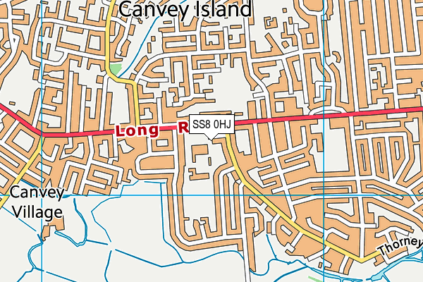 SS8 0HJ map - OS VectorMap District (Ordnance Survey) SS8 0HJ map - OS VectorMap District (Ordnance Survey)