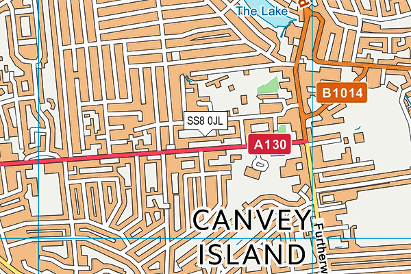 SS8 0JL map - OS VectorMap District (Ordnance Survey)