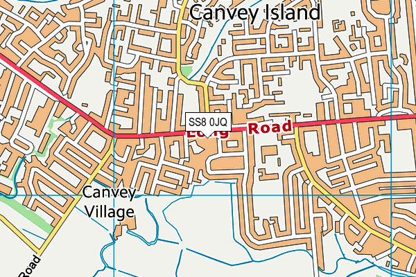 SS8 0JQ map - OS VectorMap District (Ordnance Survey) SS8 0JQ map - OS VectorMap District (Ordnance Survey)