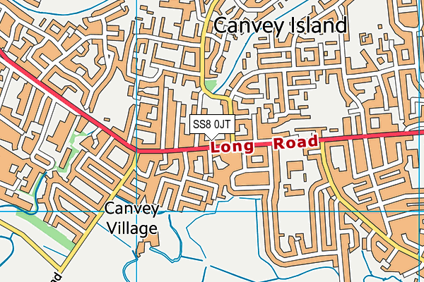 SS8 0JT map - OS VectorMap District (Ordnance Survey)
