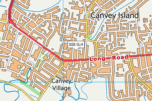 SS8 0LH map - OS VectorMap District (Ordnance Survey) SS8 0LH map - OS VectorMap District (Ordnance Survey)