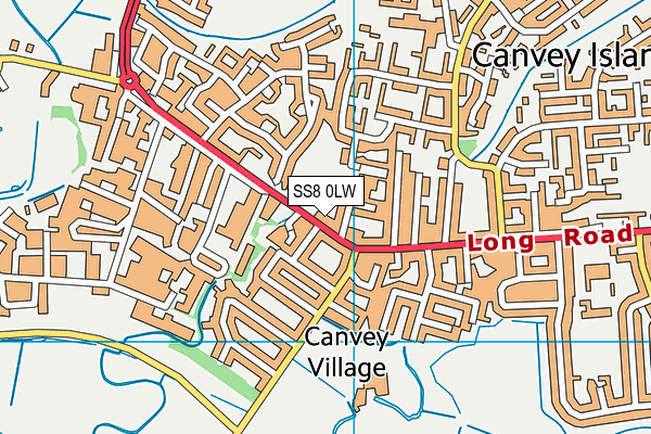 SS8 0LW map - OS VectorMap District (Ordnance Survey) SS8 0LW map - OS VectorMap District (Ordnance Survey)