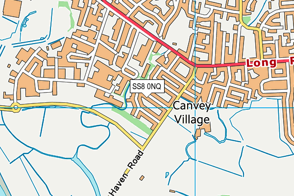 SS8 0NQ map - OS VectorMap District (Ordnance Survey)