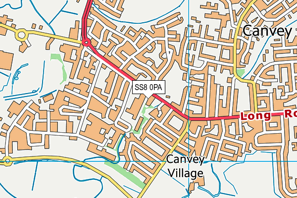 SS8 0PA map - OS VectorMap District (Ordnance Survey) SS8 0PA map - OS VectorMap District (Ordnance Survey)