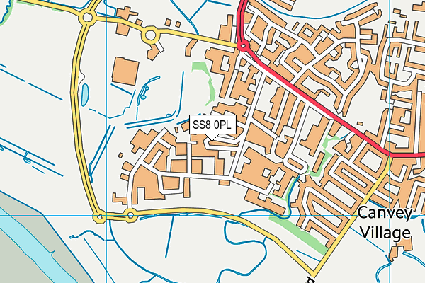 SS8 0PL map - OS VectorMap District (Ordnance Survey)
