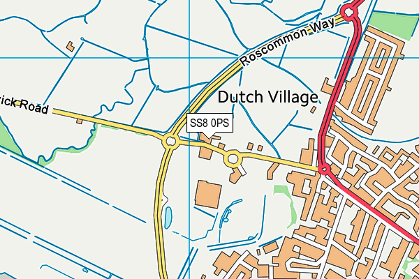SS8 0PS map - OS VectorMap District (Ordnance Survey) SS8 0PS map - OS VectorMap District (Ordnance Survey)