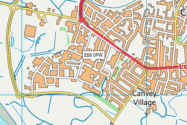 SS8 0PW map - OS VectorMap District (Ordnance Survey) SS8 0PW map - OS VectorMap District (Ordnance Survey)