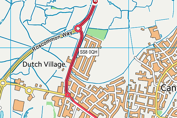 SS8 0QH map - OS VectorMap District (Ordnance Survey) SS8 0QH map - OS VectorMap District (Ordnance Survey)