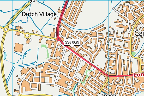 SS8 0QN map - OS VectorMap District (Ordnance Survey) SS8 0QN map - OS VectorMap District (Ordnance Survey)