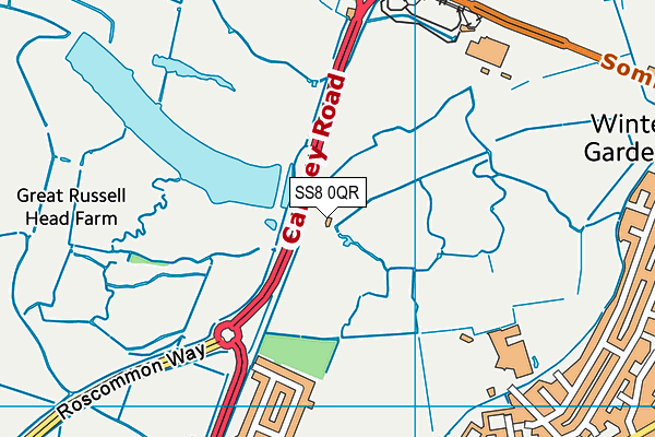 SS8 0QR map - OS VectorMap District (Ordnance Survey) SS8 0QR map - OS VectorMap District (Ordnance Survey)