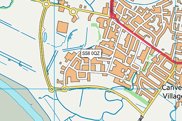 SS8 0QZ map - OS VectorMap District (Ordnance Survey) SS8 0QZ map - OS VectorMap District (Ordnance Survey)