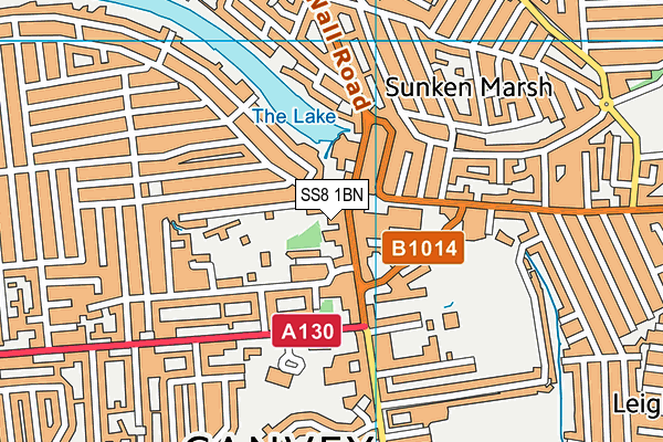 SS8 1BN map - OS VectorMap District (Ordnance Survey) SS8 1BN map - OS VectorMap District (Ordnance Survey)