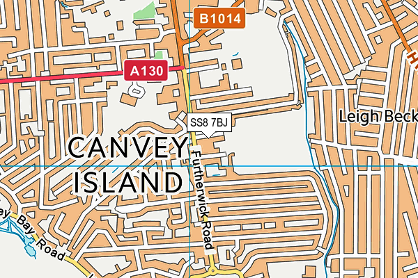 SS8 7BJ map - OS VectorMap District (Ordnance Survey) SS8 7BJ map - OS VectorMap District (Ordnance Survey)