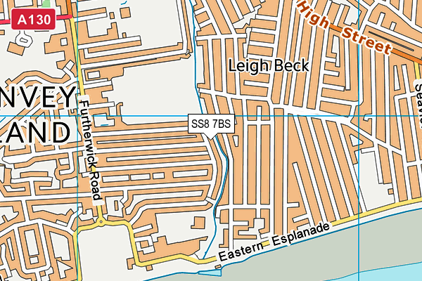 SS8 7BS map - OS VectorMap District (Ordnance Survey) SS8 7BS map - OS VectorMap District (Ordnance Survey)