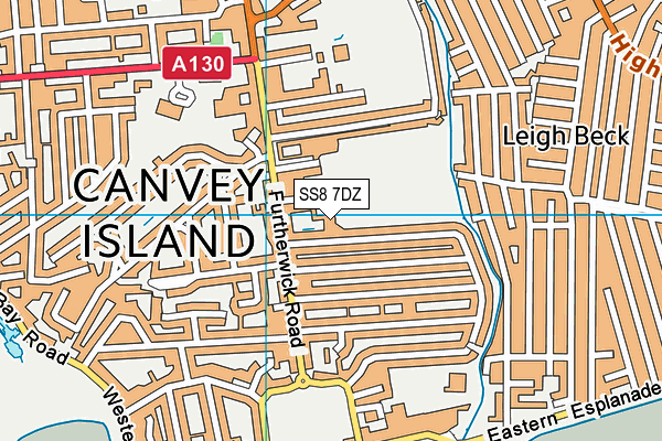 SS8 7DZ map - OS VectorMap District (Ordnance Survey) SS8 7DZ map - OS VectorMap District (Ordnance Survey)