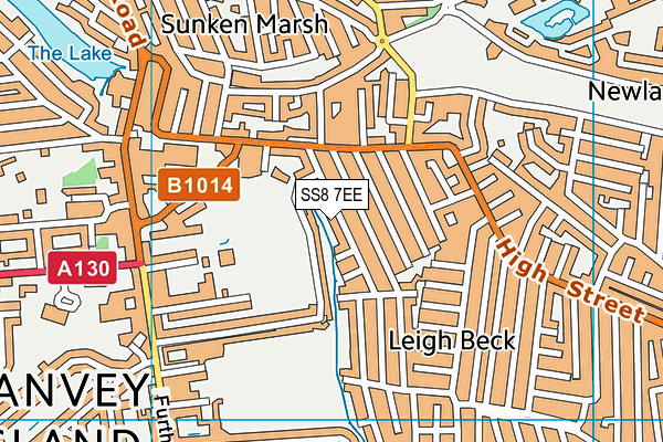 SS8 7EE map - OS VectorMap District (Ordnance Survey) SS8 7EE map - OS VectorMap District (Ordnance Survey)