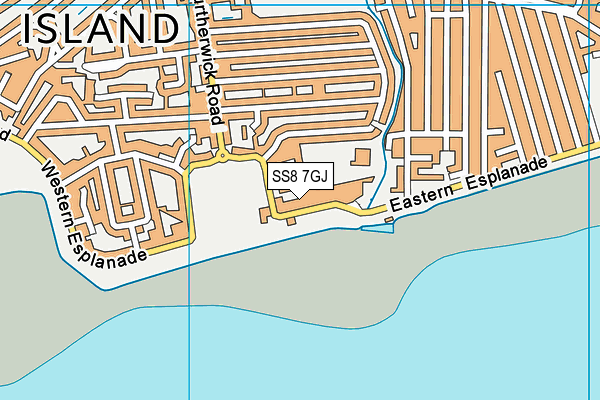 SS8 7GJ map - OS VectorMap District (Ordnance Survey) SS8 7GJ map - OS VectorMap District (Ordnance Survey)