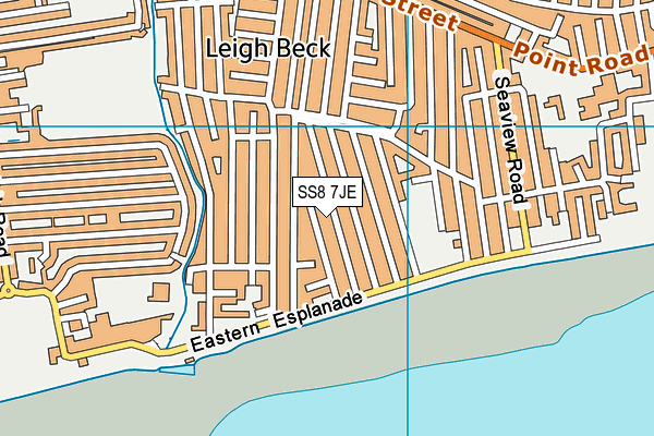 SS8 7JE map - OS VectorMap District (Ordnance Survey) SS8 7JE map - OS VectorMap District (Ordnance Survey)