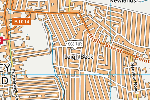 SS8 7JR map - OS VectorMap District (Ordnance Survey) SS8 7JR map - OS VectorMap District (Ordnance Survey)