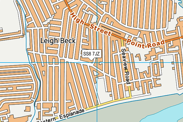SS8 7JZ map - OS VectorMap District (Ordnance Survey) SS8 7JZ map - OS VectorMap District (Ordnance Survey)