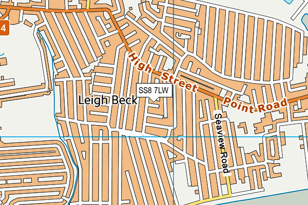 SS8 7LW map - OS VectorMap District (Ordnance Survey) SS8 7LW map - OS VectorMap District (Ordnance Survey)