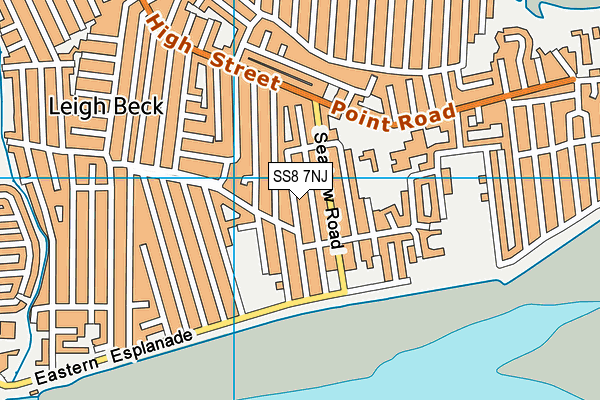 SS8 7NJ map - OS VectorMap District (Ordnance Survey) SS8 7NJ map - OS VectorMap District (Ordnance Survey)