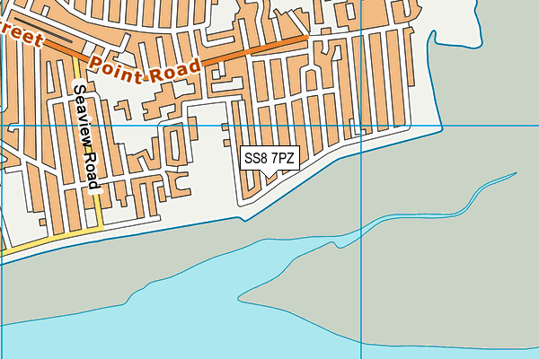 SS8 7PZ map - OS VectorMap District (Ordnance Survey) SS8 7PZ map - OS VectorMap District (Ordnance Survey)