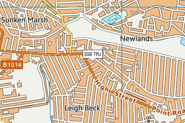 SS8 7RJ map - OS VectorMap District (Ordnance Survey)