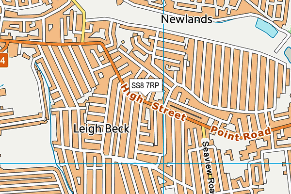 SS8 7RP map - OS VectorMap District (Ordnance Survey) SS8 7RP map - OS VectorMap District (Ordnance Survey)