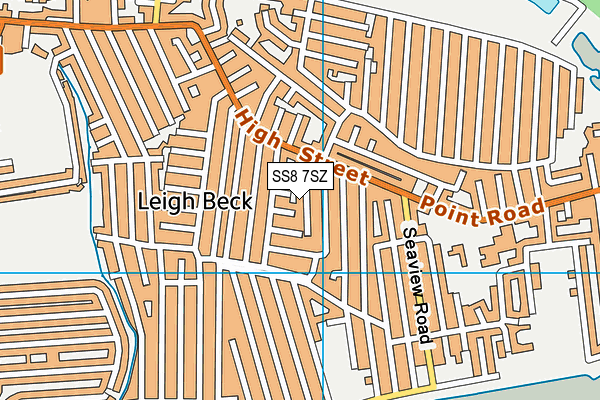 SS8 7SZ map - OS VectorMap District (Ordnance Survey) SS8 7SZ map - OS VectorMap District (Ordnance Survey)