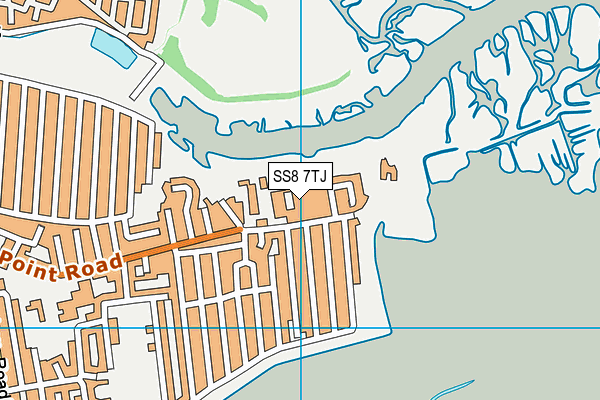 SS8 7TJ map - OS VectorMap District (Ordnance Survey) SS8 7TJ map - OS VectorMap District (Ordnance Survey)
