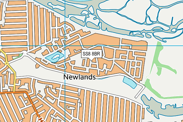 SS8 8BR map - OS VectorMap District (Ordnance Survey)