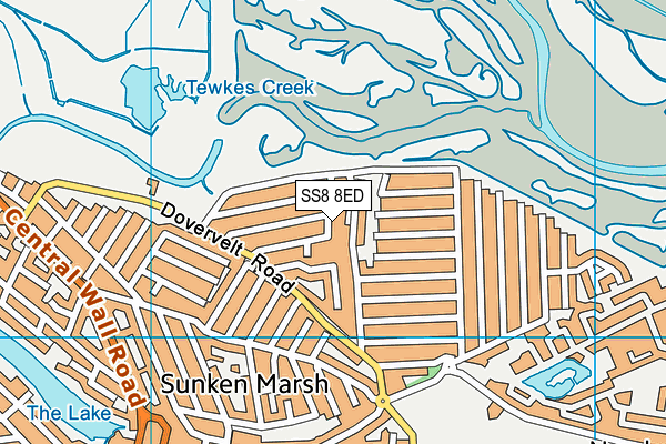 SS8 8ED map - OS VectorMap District (Ordnance Survey) SS8 8ED map - OS VectorMap District (Ordnance Survey)