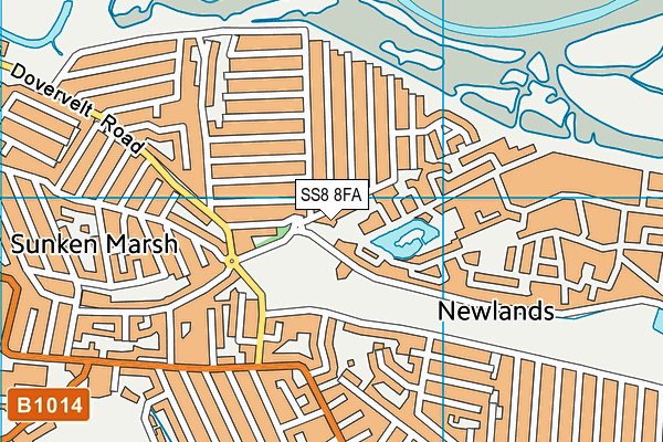 SS8 8FA map - OS VectorMap District (Ordnance Survey) SS8 8FA map - OS VectorMap District (Ordnance Survey)