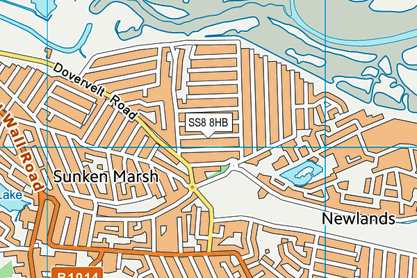 SS8 8HB map - OS VectorMap District (Ordnance Survey) SS8 8HB map - OS VectorMap District (Ordnance Survey)