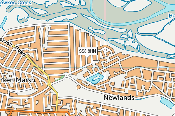 SS8 8HN map - OS VectorMap District (Ordnance Survey) SS8 8HN map - OS VectorMap District (Ordnance Survey)