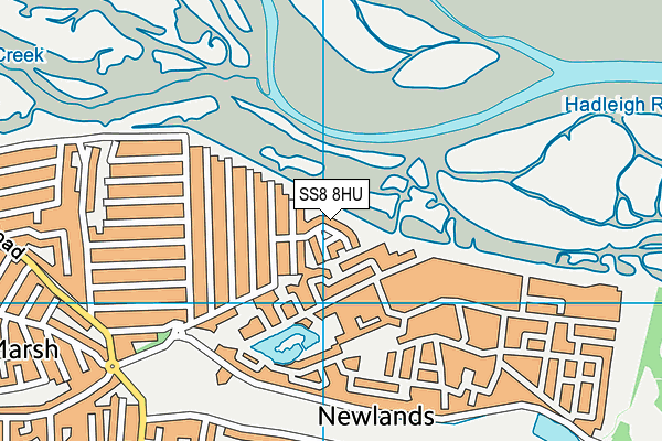 SS8 8HU map - OS VectorMap District (Ordnance Survey) SS8 8HU map - OS VectorMap District (Ordnance Survey)