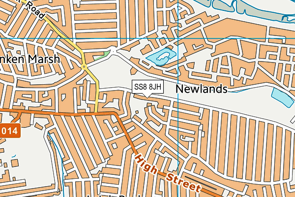 SS8 8JH map - OS VectorMap District (Ordnance Survey) SS8 8JH map - OS VectorMap District (Ordnance Survey)