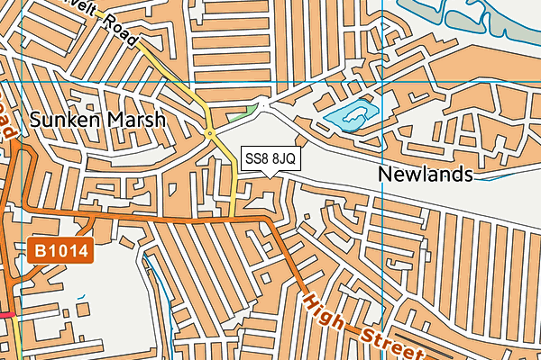 SS8 8JQ map - OS VectorMap District (Ordnance Survey) SS8 8JQ map - OS VectorMap District (Ordnance Survey)