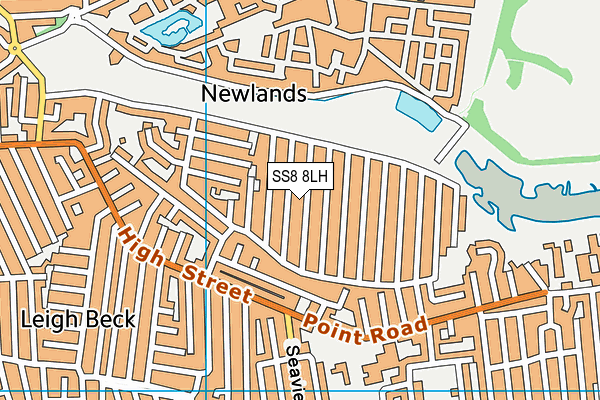 SS8 8LH map - OS VectorMap District (Ordnance Survey) SS8 8LH map - OS VectorMap District (Ordnance Survey)