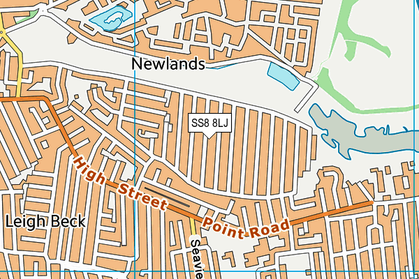 SS8 8LJ map - OS VectorMap District (Ordnance Survey) SS8 8LJ map - OS VectorMap District (Ordnance Survey)