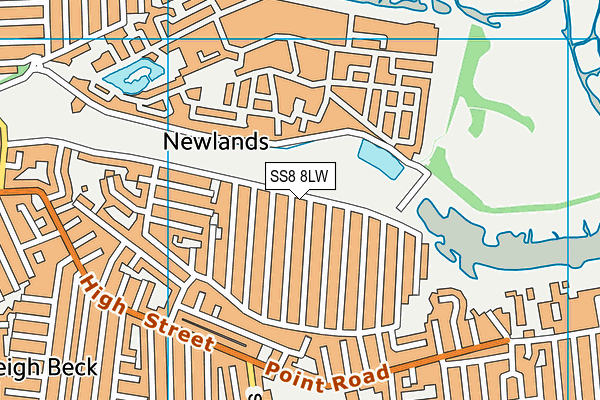 SS8 8LW map - OS VectorMap District (Ordnance Survey)