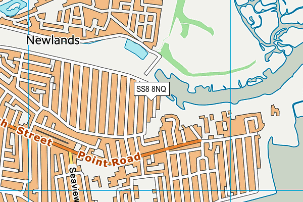 SS8 8NQ map - OS VectorMap District (Ordnance Survey) SS8 8NQ map - OS VectorMap District (Ordnance Survey)