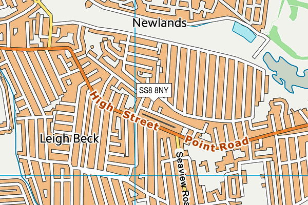 SS8 8NY map - OS VectorMap District (Ordnance Survey) SS8 8NY map - OS VectorMap District (Ordnance Survey)