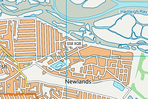 SS8 8QB map - OS VectorMap District (Ordnance Survey) SS8 8QB map - OS VectorMap District (Ordnance Survey)