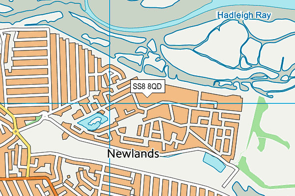 SS8 8QD map - OS VectorMap District (Ordnance Survey) SS8 8QD map - OS VectorMap District (Ordnance Survey)