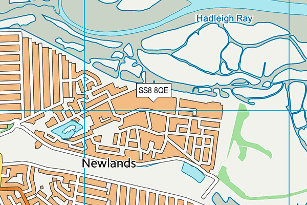 SS8 8QE map - OS VectorMap District (Ordnance Survey) SS8 8QE map - OS VectorMap District (Ordnance Survey)