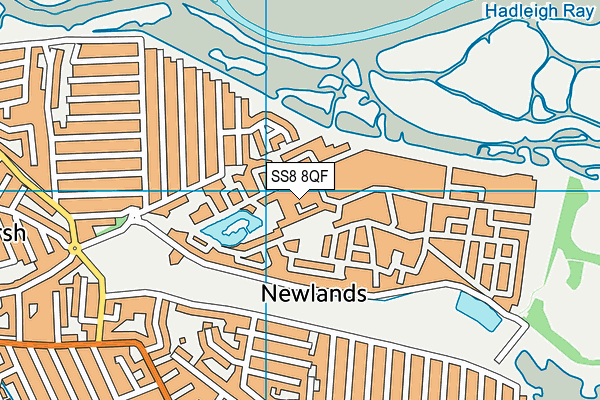 SS8 8QF map - OS VectorMap District (Ordnance Survey) SS8 8QF map - OS VectorMap District (Ordnance Survey)